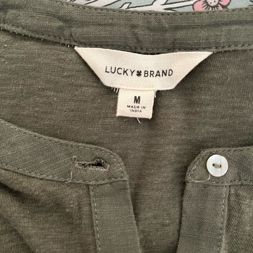 Lucky Brand Olive Green Button-Up Shirt